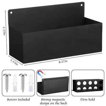 Gisafai 4 Pcs Magnetic Aerosol Spray Can Holder Heavy Duty Magnet Toolbox Bottle Holder Easy Install Organizer Wall Mounted Spray Bottle Rack for Garage Home Workspace(8.27 Inches,Black)