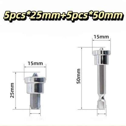 10pcs Magnetic Drywall Screwdriver Bits Set, PH2 Hexagonal Handle, 25mm x 5 Pcs & 50mm x 5 Pcs
