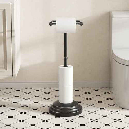 Bathroom Toilet Paper Holder Stand, Oil Rubbed Bronze Toilet Paper Holder Free Standing, Stainless Steel Pivoting Toilet Tissue Roll Holder£¬Adjustable Height (14 to 24 Inch) Paper Holder