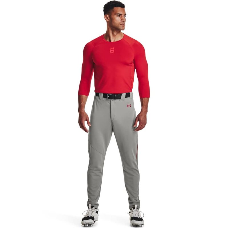 Under Armour Men's Utility Baseball Straight Leg Pant Pipe 22, (083) Baseball Gray/Red/Red, XX-Large