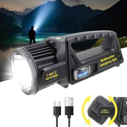 1300000 L Spotlight, Rechargeable Led Spotlight Flashlight with 350¡Æ Rotate Head, 9 Modes Super Bright Spot Lights Outdoor Handheld, IPX6 Waterproof Solar Flashlight for Emergencies