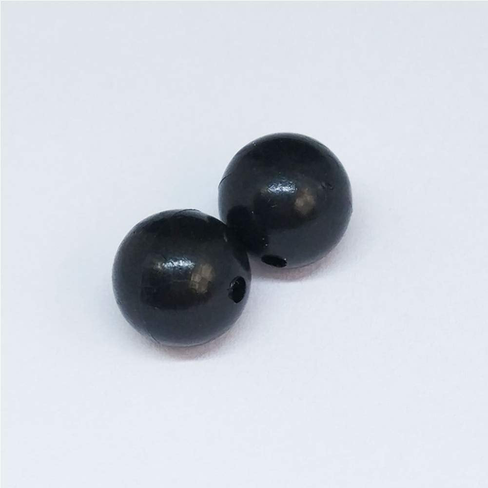 unclesportinfof 200pcs/pack Soft Rubber Black Fishing Beads Round Plastic Rig Beads 8mm Carp Fishing Gear Accessory