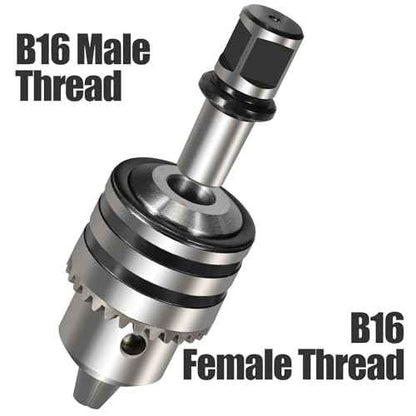 1/8''-5/8'' Magnetic Drill Chuck Adapter, 3/4'' Weldon Shank with Chuck Key, B16 Thread Mag Drill Chuck for Magnetic Drill