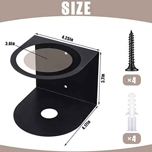 Gerrii 8 Pcs Spray Bottle Holder Wall Mount Bottle Organizer Spray Can Holder Organizer for Garage and Workspace Stainless Steel Easy Install Craft Workspace Paint Rack with Hardware (Black)