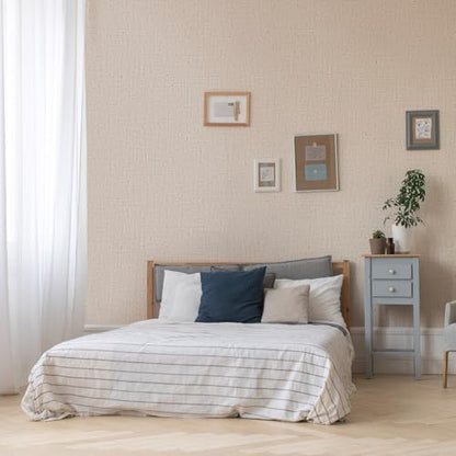 Beige Grasscloth Peel and Stick Wallpaper 3M