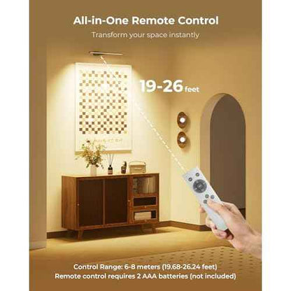 2 Pack Picture Light for Wall Rechargeable Art Light with Remote, 3 Colors & 5 Brightness Levels, 12000mAh Battery Operated Lights for Pictures,Painting,Gallery, Bedroom, Hallway, Frame, Living Room