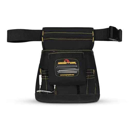 MagnoGrip 10-Pocket Tool Pouch with Magnetic Storage - Durable 1680D Ballistic Polyester, Adjustable Belt, Reinforced Rivets, Easy Access Pockets for Construction, Carpentry, and DIY Projects - Black
