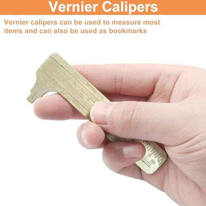 Piutouyar 80mm/3.15" Pocket Vernier Caliper Ruler, Brass Sliding Gauge Pocket Caliper, Mini Measuring Tool Double Scale mm/inch Metal Handy Caliper