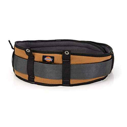 Dickies Heavy-Duty Padded Work Belt for Contractors, Double-Tongue Roller Buckle, Adjustable, 5-inch Width, Holds Most Tool Belt Pouches, Grey/Tan