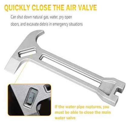 Gas & Water Shut-Off Tool, 4-in-1 Gas Shut-Off Wrench Fire Fighter Gear/Non-Sparking Pry Bar for Emergency Shut-Off Of Gas And Water 2 Pcs