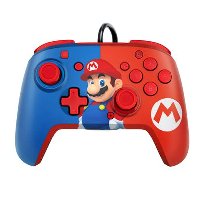 PDP Gaming Bundle Kit: AIRLITE Wired Headset with Mic + REMATCH Wired Pro Controller, Officially Licensed Nintendo Switch/Lite/OLED, Super Mario Dash (Red & Blue)