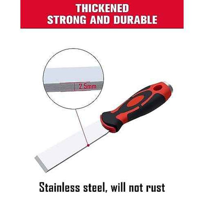 ROTATION Soft Grip, Heavy Duty, Scraper with Hammer End, 1.2", Stainless Steel Putty Knife, 1.2 inch, extra thick