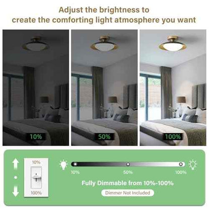Small Dimmable Mid Century Modern Ceiling Light,5CCT LED Black Gold Semi Flush Mount Ceiling Lamp,for Hallway Entryway Bedroom Laundry Room Kitchen Light Fixture 2700K-6000K,11.81 in