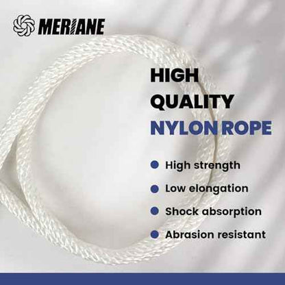 1/2 Inch Nylon Rope 100 Ft ? Multipurpose Solid Braided Rope ? Ideal Use for Camping, Clothesline, Marine, Flag Line ? Abrasion & UV Resistant ? Shock Absorption Rope for Indoor Outdoor