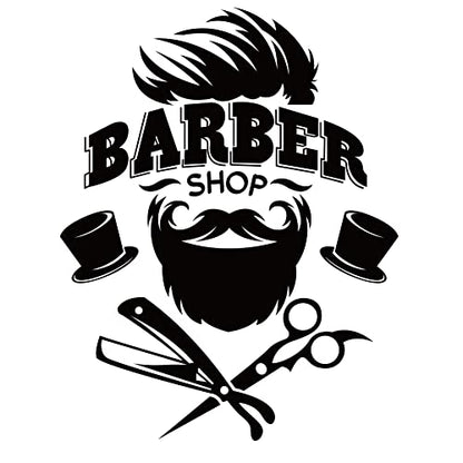 SUPERDANT Barber Shop Wall Sticker Black and White Hairdressing Theme Vinyl Wall Decor Barber Shop Decal Wallpaper Art Stickers for Home Bedroom Living Room Barber Shop Decorations 23.2x13.7in