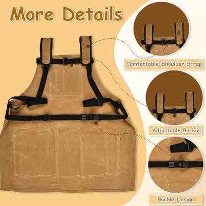 Urby Big and Tall Plus Size Work Apron: Flame Resistant Leather Welding Apron, Wood and Workshop Canvas. Butcher Rubber.