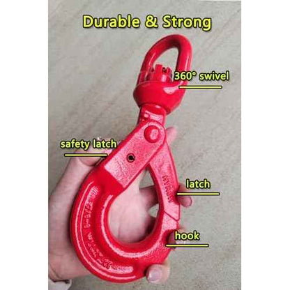 Swivel Self-Locking Hook 11684 lbs Heavy Duty Swivel Lifting Hook Swivel Lifting Hook Hoist Hook Sling Heavy Cargo ¡¼5.3ton¡½