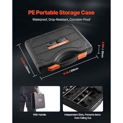 VEVOR Torx Bit Socket and External Torx Socket Set, 60-Piece T6-T70, TT6-TT70, TP8-TP60, E4-E24, S2 Alloy Steel and Cr-V Steel, 1/4 in, 3/8 in, and 1/2 in Drives, with Enhanced Storage Case, Hand Use