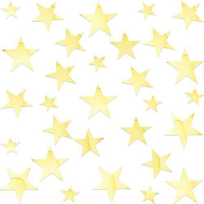 80 Pcs Gold Stars Acrylic Mirror Wall Stickers with Adhesive Art Decal Satin Paper Baby Kids Bedroom Home DIY Decor Removable Stickers