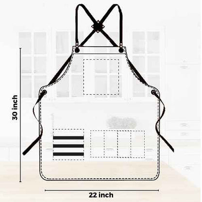 TBP Professional Barber Apron with 8 Waterproof Leather Pockets, Heavy Duty Premium Quality, Ideal for Hair Stylist, Kitchen, Chef BBQ Grill Apron