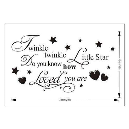 Twinkle Little Star Do You Know How Loved Are - Girl's or Boy's Room Kids Baby Nursery - Vinyl Wall Decal, Lettering Art Letters Decor, Quote Design Sticker, Saying Decoration
