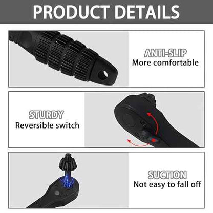 2-in-1 Ratchet Drill Chuck Key Wrench,Drill Chuck Ratchet Wrench w/ 3 Socket Sizes &1 Pair Glove,Universal Chucks Key Replacement Tool for Drills,Compatible with Most Electric Drills and Power Tools
