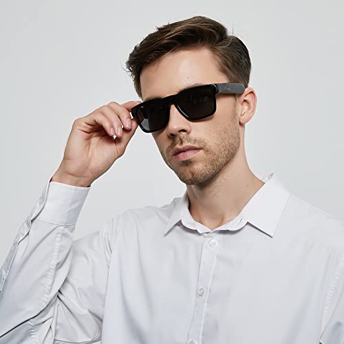 OhO Smart Glasses,Polarized Sunglasses with Bluetooth Speaker,Athletic/Outdoor UV Protection and Voice Control,Unisex(Mirror Blue Lens)