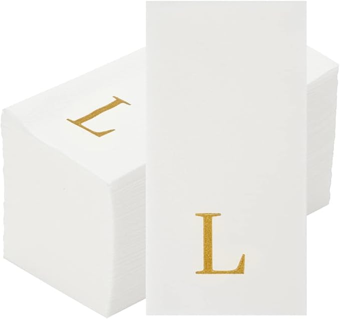 Luxenap 15.8 X 7.9 Inch Linen-Feel Guest Towels, 50 Lettered Hand Towels