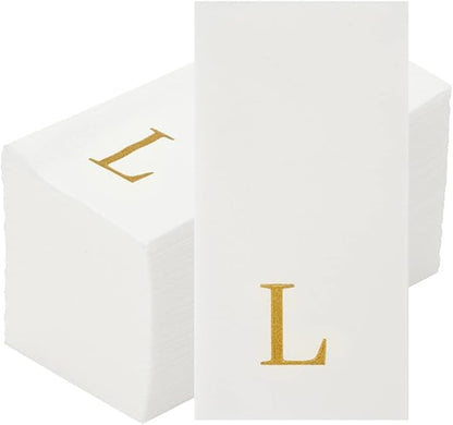 Luxenap 15.8 X 7.9 Inch Linen-Feel Guest Towels, 50 Lettered Hand Towels