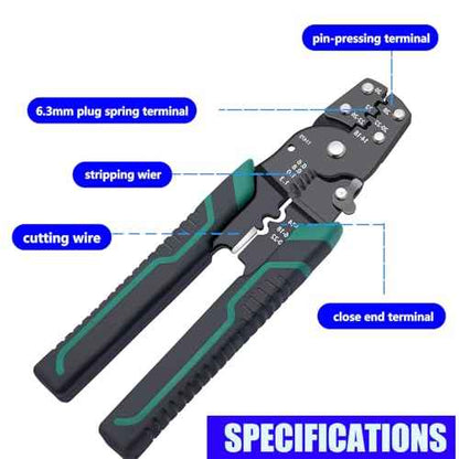 Wire Crimper Tool with Stripper Cutter,Multifunctional Stripping Crimping Pliers Terminal Pliers and Crimping Tool