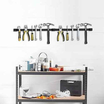 5 Pack Magnetic Tool Holder, Magnetic Strips Tool Magnet Bar PVC Coated for Garage Tool Organizer 16 In