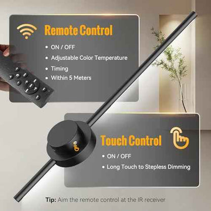 Rechargeable Wall Sconces, 27.5 Inch Set of 2 | Wireless with Remote | 360¡Æ Adjustable Heads & 3 Color Temperatures | with Timer | Easy No-Wire Installation for Bedroom, Hallway, Staircase