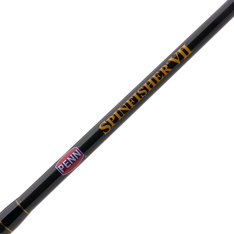 PENN 8’ Spinfisher VI Fishing Rod and Reel Spinning Combo, 8’, 2 Graphite Composite Fishing Rod with 6 Reel, Durable and Break Resistant,Black/Gold