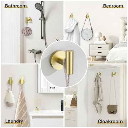 10 Pieces Brushed Gold Bathroom Hardware Towel Bar Set for Bathroom Wall, 23.6Inch Bathroom Accessories Set Upgraded Bathroom Towel Holder, Stainless Steel Towel Racks Bathroom Wall Mounted