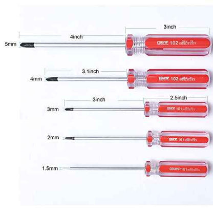 Triwing Screwdriver Set 5 Sizes 1.5mm 2mm 3mm 4mm 5mm, 5in1 3 Point Screwdriver Kit Magnetic Point Y Shaped Tri Point Tip Screwdriver Set