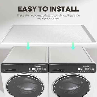 Washer Dryer Countertop, 54" x 27.5" Large Washer and Dryer Covers for The Top, Non-Slip Waterproof Silicone Dryer Top Protector Mat, Washer Dryer Topper for Laundry Room Kitchen Home£¨White£©