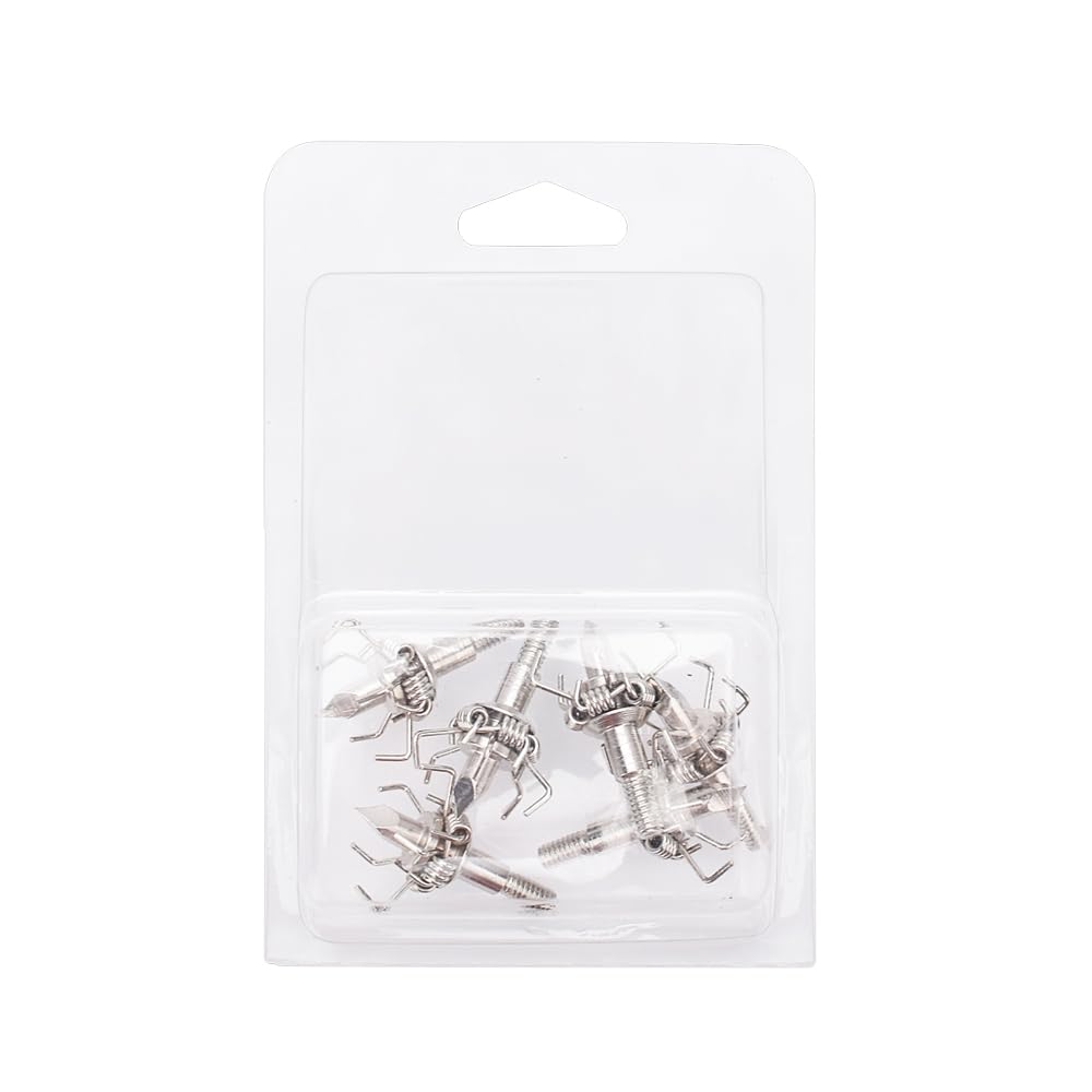 YLS 100 Grain Small Game Broadheads Judo Points Hammer with Broadhead Case for Hunting Arrow Tips Screw-in Arrowheads 12pcs