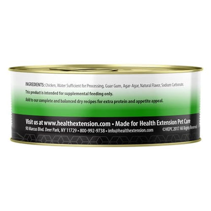 Health Extension 95% Chicken Entrée Wet Dog Food Grain-Free – 5.5 oz – Protein-Rich Formula, Hydration Support, Ideal for Sensitive Stomachs (Case of 24 Cans)