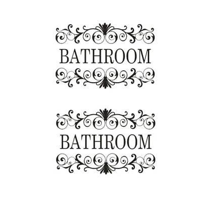 2 Packs Black Vine Bathroom Wall Decals Sticker Bathroom Wall Stickers for Bathrooms Decor Vinyl Wall Decor 10.6x7 Inch