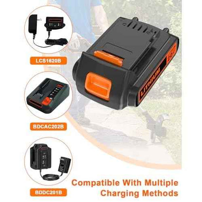 20 Volt MAX 2.0AH Battery Compatible with Black and Decker 20v Lithium Battery lbxr20 lbxr2020 LBXR2520 LB2X4020£¬Compatible with All Black and Decker 20V Power+ Tools LDX120C LST300
