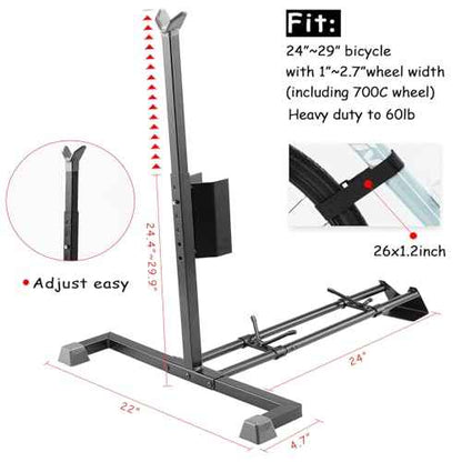 YueTong Bike Stand for Vertical Bike Storage,Upright Bicycle Stand Indoor,Standing Bike Rack for Garage Floor,Suit for MTB,Road Bike,Woman Bike and E-bike.