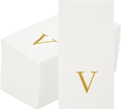 Luxenap 15.8 X 7.9 Inch Linen-Feel Guest Towels, 50 Lettered Hand Towels