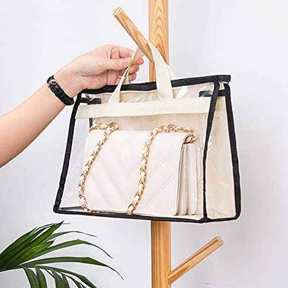 8 Pack Handbag Storage Organizer Dust Bags Transparent Hanging Purse Organizer Wallet Storage Bag for Hanging Closet with Handle and Zipper Handbag