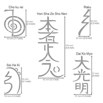 Aleks Melnyk No.100 Usui Reiki Symbols, Pyrography Metal Stencil, Japanese Namaste Stencil, Chinese Letter, Dai Ko Myo, Template Craft Wood Burning, Engraving, Wood Carving, Reiki Supplies
