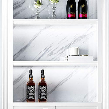 Livelynine Marble Contact Paper Peel and Stick Countertops Waterproof White Marble Wallpaper Counter Top Covers Kitchen Cabinet Wallpaper Self Adhesive Countertop Vinyl Wrap Desk Table 15.8x78.8