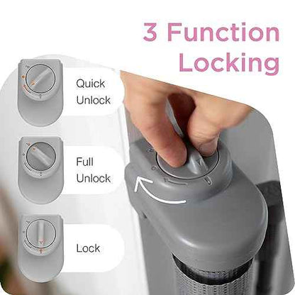 Retractable Baby Gate Perma Child Safety 33" Tall x 71¡± Wide, Mesh, for Stairs, Doorways, Dogs, Pets, Indoor, Outdoor, One-Handed Operation, Locking, Easy Install, Hardware Mount, Gray