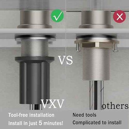 VXV Kitchen Faucet with Soap Dispenser, 3 Modes Kitchen Faucet with Pull Down Sprayer, Stainless Steel Sink Faucet for Farmhouse, Bar, and RV, with Deck Plate and 1/2'' Adapters