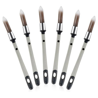 6 Pcs Paint Brushes for Painting Walls 0.37 Inch Small Paint Brush, Trim Paint Brushes Edge Painting Tool for Baseboards Furniture House Wall Corners Detail Paint Edger Brush and Touch Up Painting