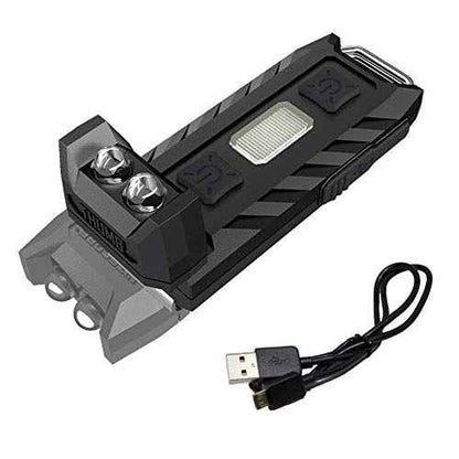 Nitecore Thumb 85 Lumens USB Rechargeable White & Red LED Keychain Light - Tiltable Work Light with Clip and a LumenTac USB Charging Cable