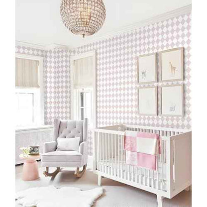 Safiyya Pink Wallpaper Geometric Checkered Peel and Stick Wallpaper Self Adhesive Removable Contact Paper Pink Check Wall Paper for Bedroom Nursery Room Cabinet 78.7"x 17.3"